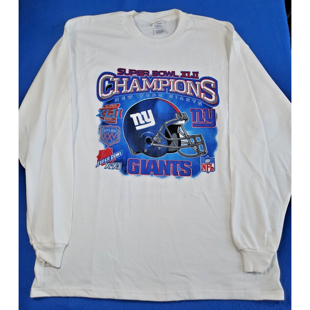 Vintage Y2K Super Bowl XLII New York Giants Long Sleeve Shirt XL
